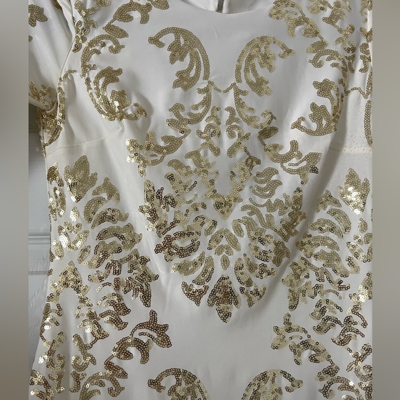 B Darlin Sequin Dress - Gold/White (5/6) - Picture 6 of 7